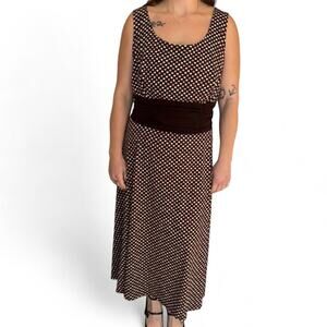 Brown polka dot dress women's size 20